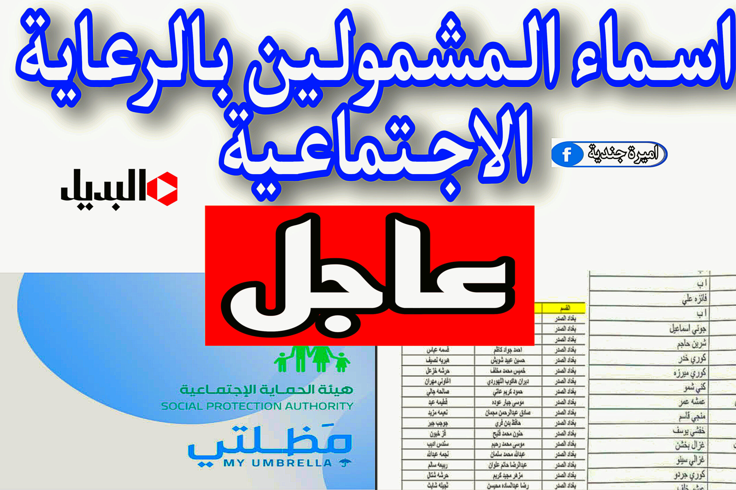 اسماء المشمولين بالرعاية الاجتماعية