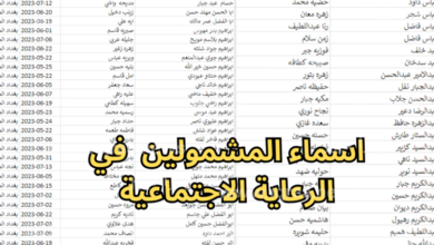 اسماء المشمولين بالرعاية الاجتماعية الوجبة السادسة 2023