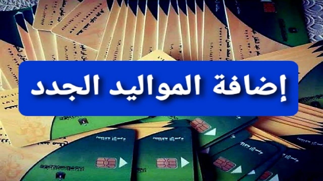 إضافة المواليد الجدد على بطاقات التموين