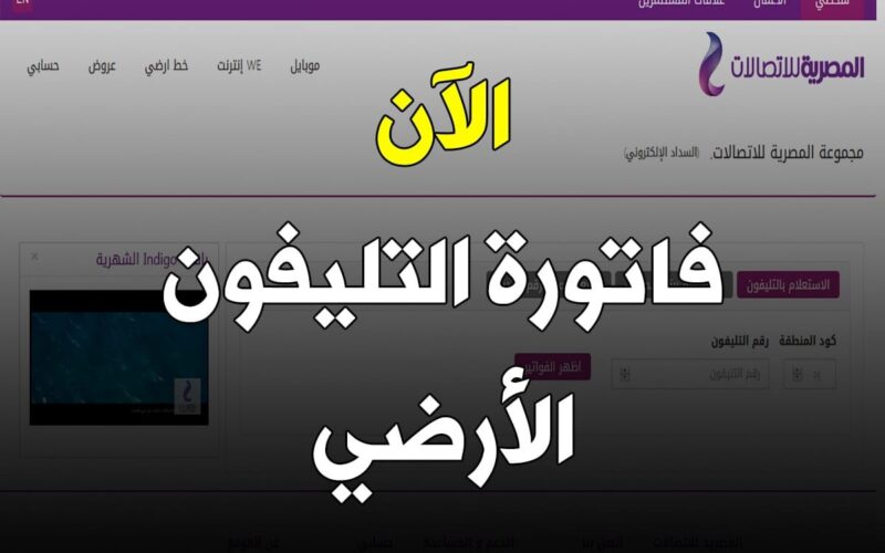 فاتورة التليفون الأرضي we 