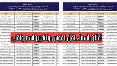 أسماء نقل النفوس في وزارة الداخلية بالعراق.