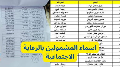 اسماء مشمولين الرعاية الاجتماعية