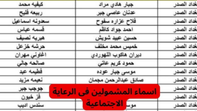 الاستعلام عن اسماء المشمولين بالرعاية الاجتماعية 2024