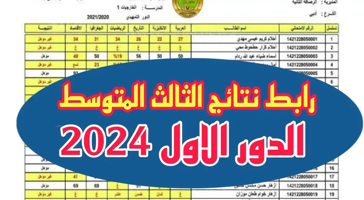 نتائج الثالث المتوسط الدور الأول 2024